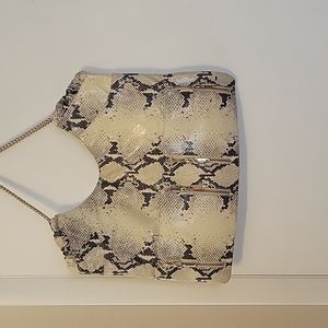 Alexis Hudson genuine leather snakeskin print hobo bag